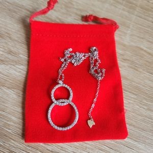 Sterling silver Infiniti necklace with cubic zircon